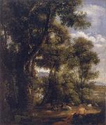 John Constable Landscape with goatherd and goats painting